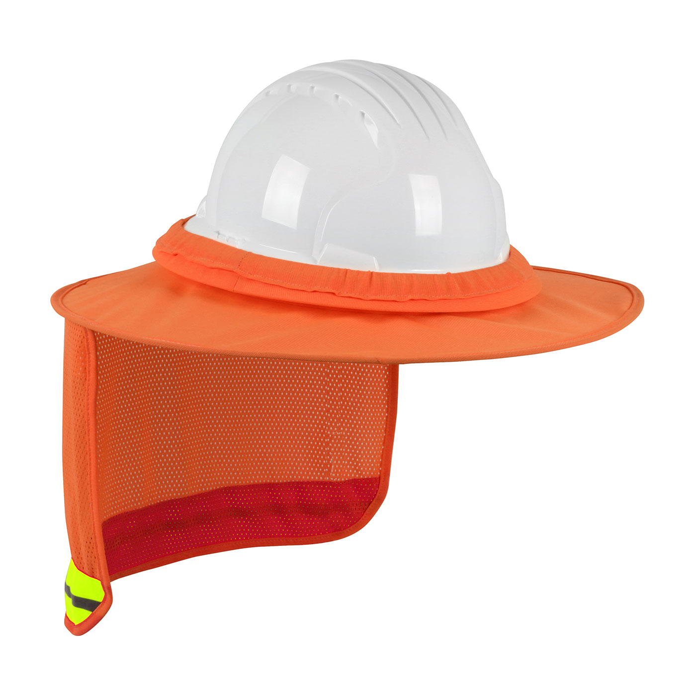 HiViz Full Brim Hard Hat Visor w/ Neck Shades Sun Blocking PPE